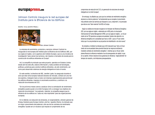 Johnson Controls - Media relations